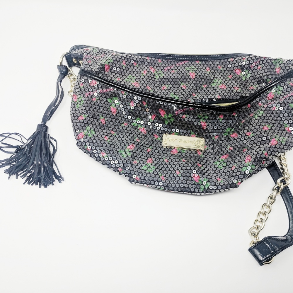 Betsey Johnson Purse Large Crossbody Cherry Sequin